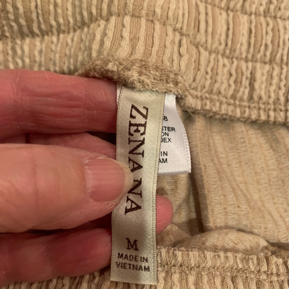 Zenana Outfitters Ribbed Short Sleeve Top - Tan - Picture 7 of 9